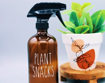 NOUVEAU Snacks Végétaux Mister | Flacon pulvérisateur d’arrosage | Accessoires de plantes uniques | Bouteille en verre cuivre 16 oz