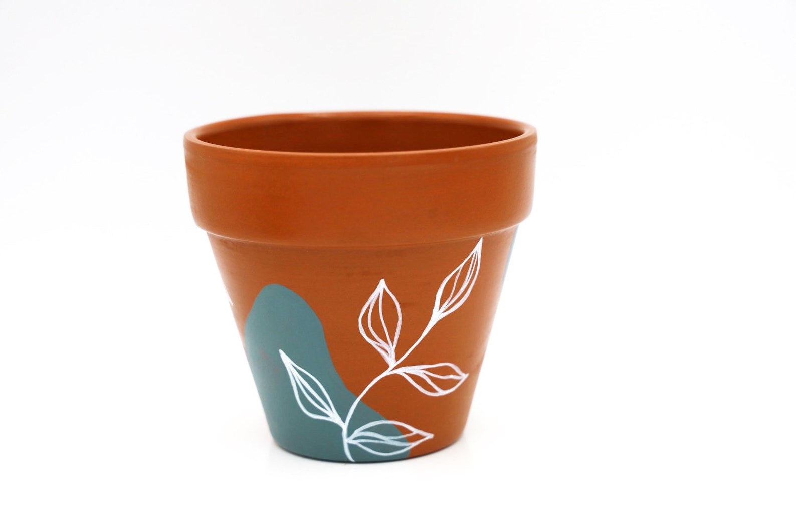 Muted Line Art Pot Indoor Outdoor Planter Hand Painted Etsy