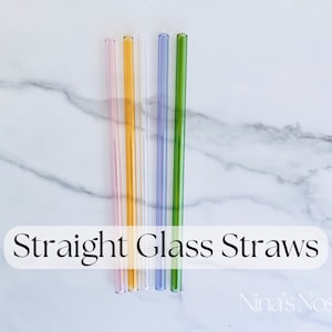 Straight Glass Straw | Glass Straw for 16oz Glass Can Cup | Glass Straw for Iced Coffee | Reusable Straw | Colorful Straws | Straw Cleaner