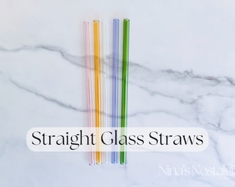 Straight Glass Straw | Glass Straw for 16oz Glass Can Cup | Glass Straw for Iced Coffee | Reusable Straw | Colorful Straws | Straw Cleaner