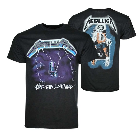 Metallica Unisex Ride the Lightning Black T-shirt - Etsy