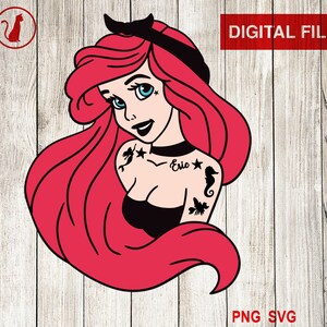 Punk Ariel svg Layered svg La Sirenita svg Ariel Cut File | Etsy
