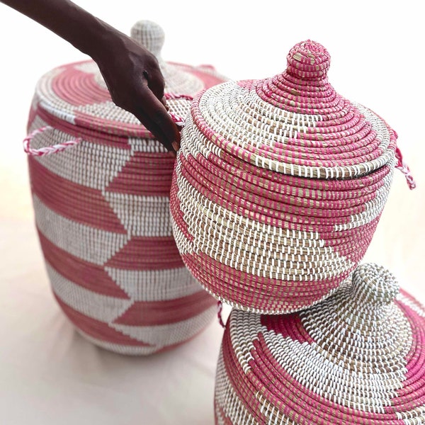 EINZELN* Barrow Kunda "Senegal" African Pink – Seagrass Basket Set