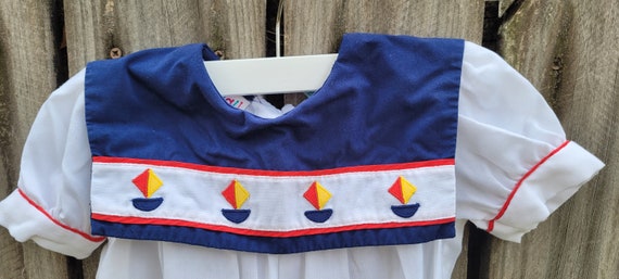 1990's Vintage Baby Romper / Baby Sailor Romper /… - image 8