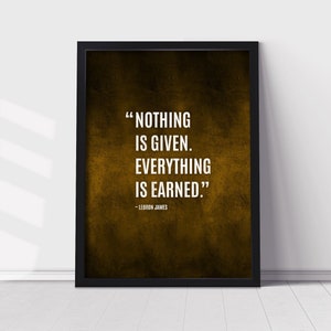 LeBron James Poster Los Angeles Lakers Basketball Quote Hand Made Post –  CanvasBlackArt