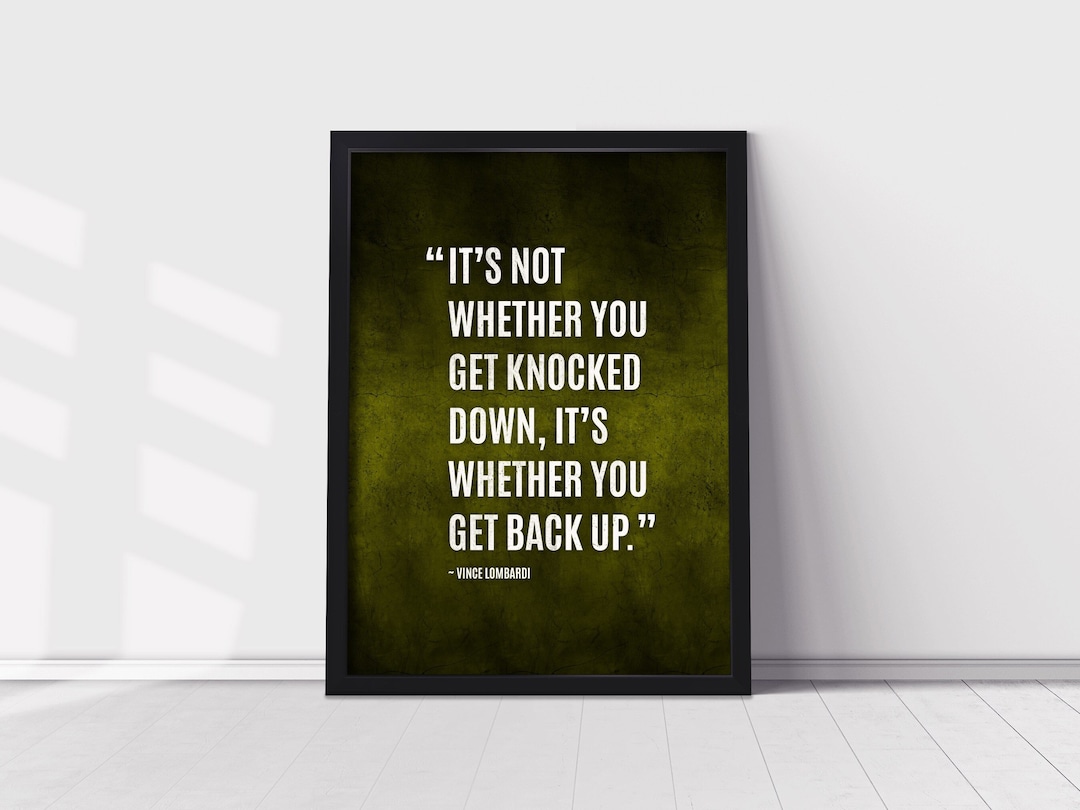 Vince Lombardi Quote Poster, Inspirational Sports Quote Print