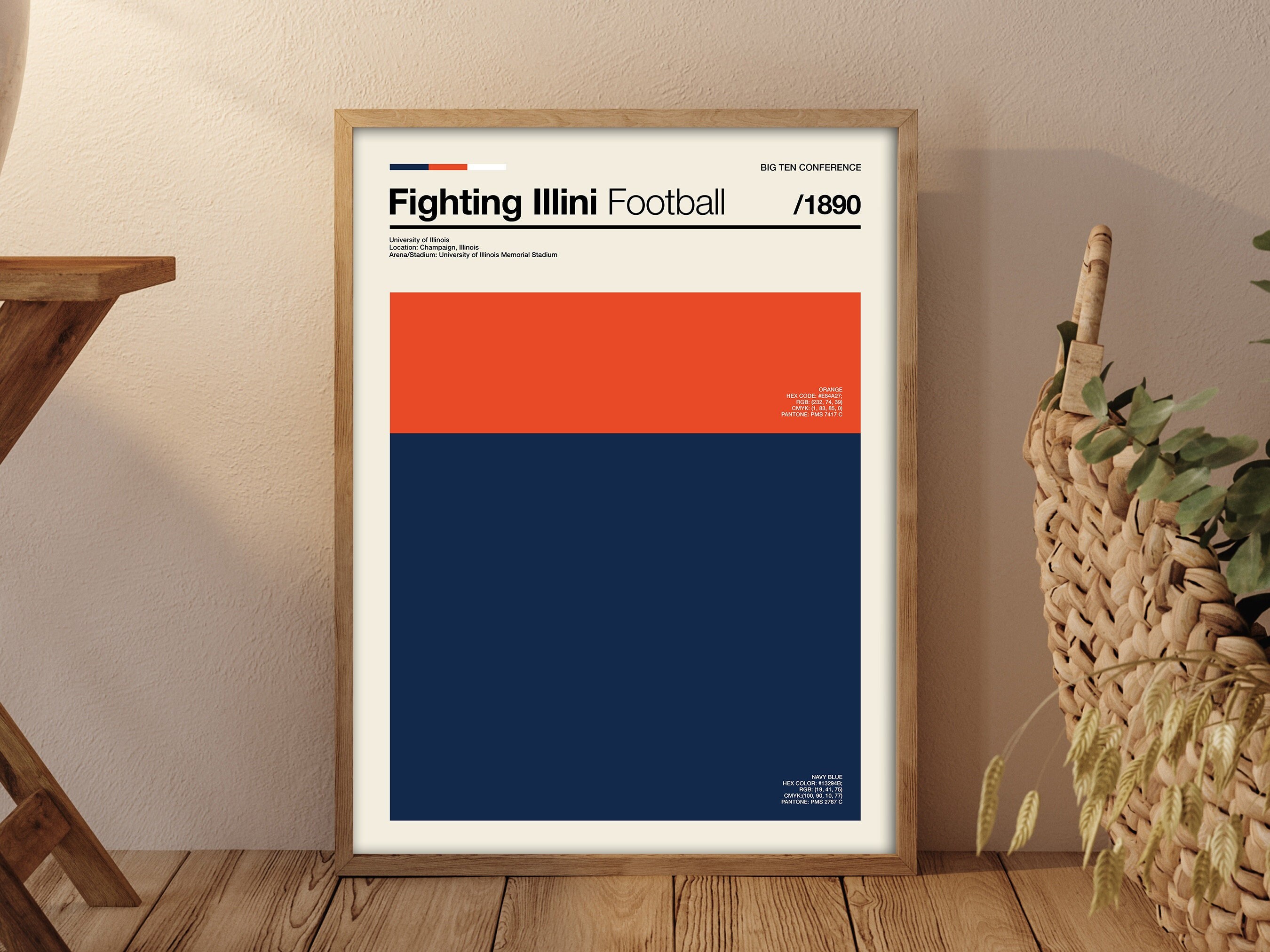 JOIN THE FIGHT  2019 Fighting Illini Football Poster - University