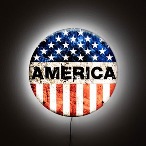 Patriotic Glow: Neon American Flag Light up America Sign, Light up Sign, American Flag, Parotitic, Wall Décor, Garage light, LED Sign, gift