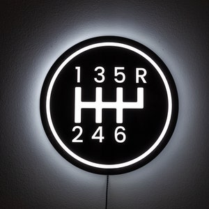 Stick Shift LED Sign: Man Cave Garage Decor
