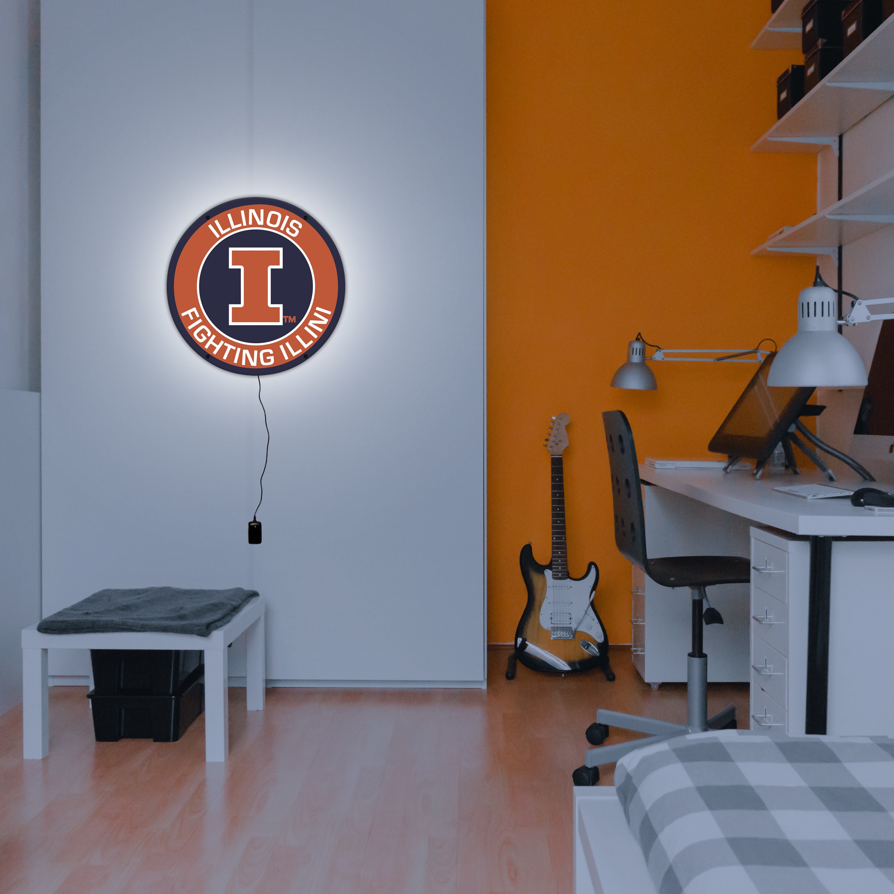 University Of Illinois Fighting Illini 2-Piece Double Up Die Cut Sticker Decal Sheet 4x8 Inch
