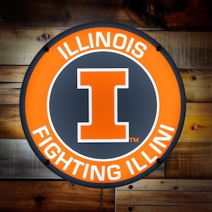 Fighting Illini LED Sign: 17" University of Illinois Dorm Decor