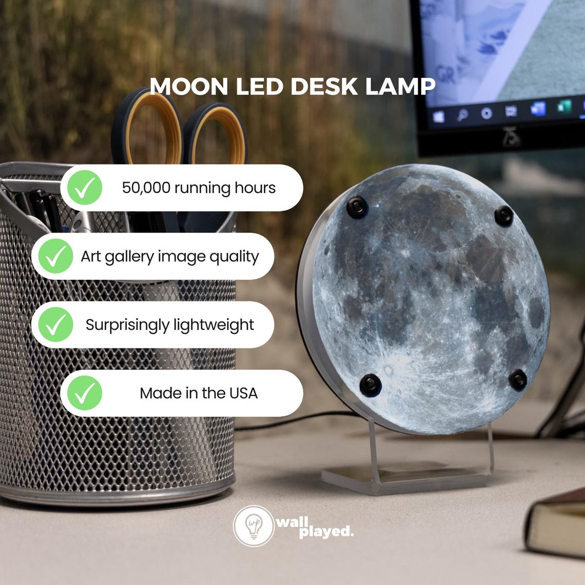 Moon Desk Moon Desk Lamp: NASA Space Night Light - to the Moon Graphic - Etsy