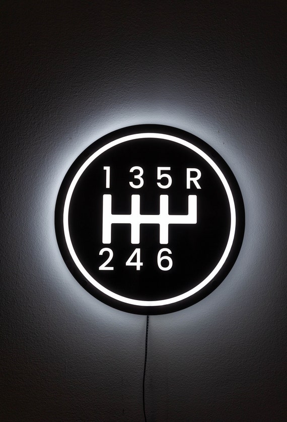 Shift Knob Sign, Light up Sign, Stick Shift, Man Cave Sign, Garage Sign,  Night Light, LED Sign, Gift, Home Décor, , Neon Sign, Neon Light 