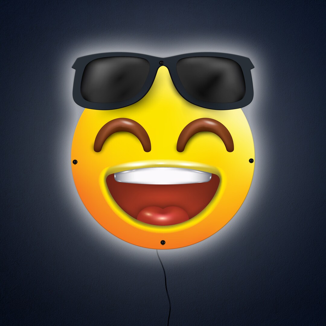 Emoji Light up Sign, Night Light, Wall Art, LED Sign, Home Decor, Cool