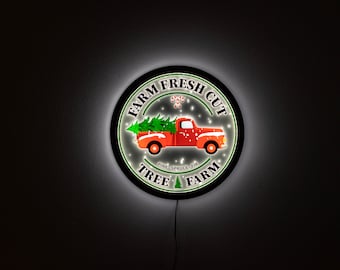 Tree Farm LED Sign: Holiday Truck, Christmas Decor
