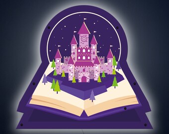 Storybook Castle LED Night Light: Nursery Wall Art Sign