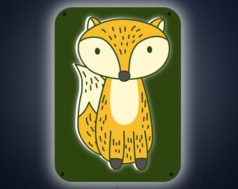 Fox LED Nursery Night Light: Woodland Wall Art Sign