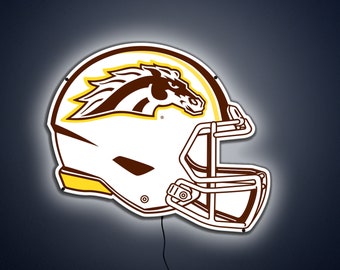 WMU Broncos LED Helmet Wall Art: Western Michigan NCAA Sport Sign