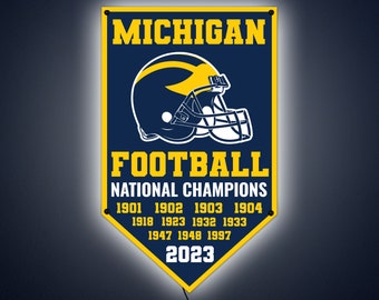 Michigan Wolverines LED Banner Sign: U of M Blue & Maize Wall Art