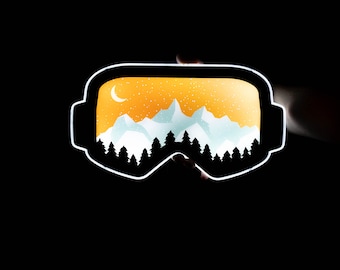 Ski Goggles LED Neon Sign: Mountain Night Light