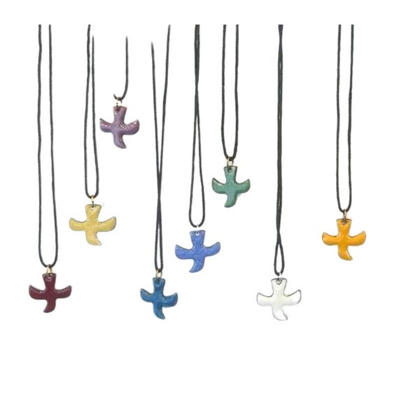 Taizé Necklace Dove of Peace 2 X 2 Cm With Leather Cord, Br. Marc