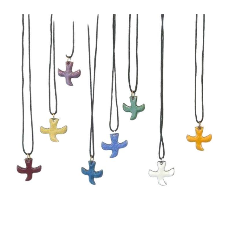 Taizé Necklace Dove of Peace 2 X 2 Cm With Leather Cord, Br. Marc
