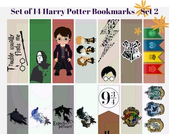 Set of 14 HP digital bookmarks to Download and print - Silhouette, Cricut, print and cut