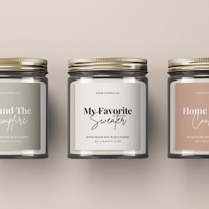 Editable Candle Label Template Canva, Modern Candle Label Design, Printable Custom Candle Jar Label, Minimalist Candle Brand Label Sticker