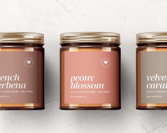 Editable Candle Label Template, Custom DIY Design (Canva, Printable)