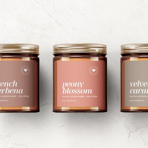 Editable Candle Label Template Canva, Custom Candle Label Design, Printable Candle Product Label Template, DIY Luxury Candle Labels