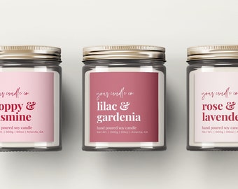 Printable Candle Label Template Canva, Modern Candle Label Design, Editable Candle Jar Branding Label, Candle Product Label Template Pp