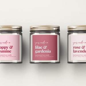 Printable Candle Label Template Canva, Modern Candle Label Design, Editable Candle Jar Branding Label, Candle Product Label Template Pp