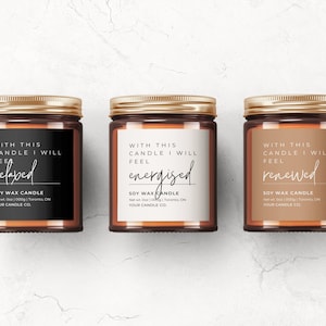 Printable Candle Label Template Canva, Editable Motivational Candle ...