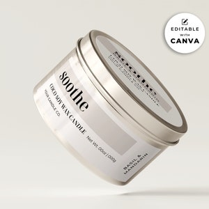 Modern Candle Label Template: Editable DIY Design (Canva)