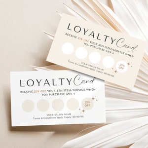 Loyalty Card Template Canva, Printable Customer Loyalty Card Hair Salon, Editable Business Loyalty Reward Card, Stamp Card Design Canva |Jj