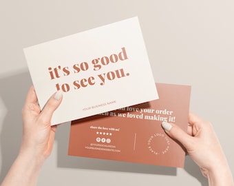 Editable Business Thank You Card Template Canva, Order Insert (Digital Download)