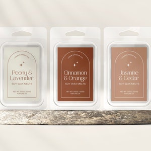 Wax Melt Label Template: Editable Boho Design (Canva)