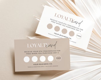 Editable Loyalty Card Template, Printable Rewards for Hair Salon, Cafe (Digital Download)