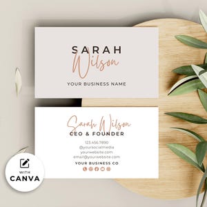 Printable Business Card Template Canva, DIY Modern Business Card, Editable Small Business Card Design Feminine, Easy Custom Business Card Sw