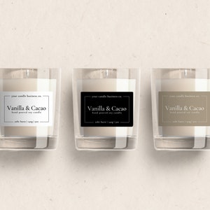 Printable Candle Label Template, Rectangle Candle Branding Label ...