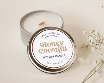 Printable Round Candle Label Template Canva, Modern Candle Label Design, Circle Candle Tin Lid Label, Editable Custom Candle Brand Label Hh