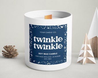 Christmas Candle Label Template Canva, Printable Holiday Candle Label Design, Editable Candle Label Sticker, Custom DIY Candle Label Design