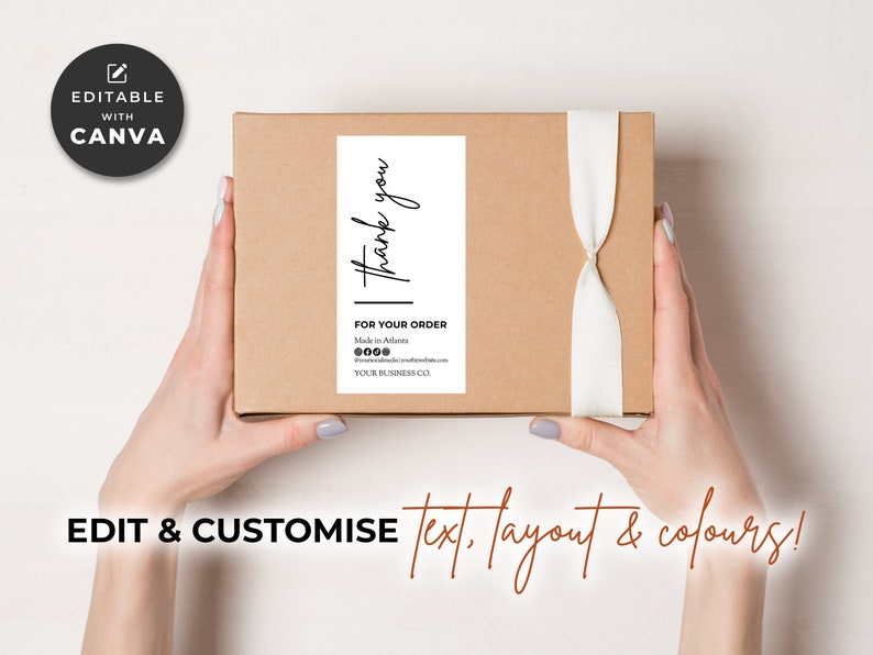 Editable Box Label Template Canva, Packaging Tube Sticker Design (2 ...