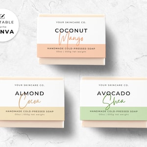 Editable Soap Label Template Canva, Soap Band Label Design, Printable Soap Bar Label, Soap Label Packaging Sleeve, DIY Soap Branding Mm