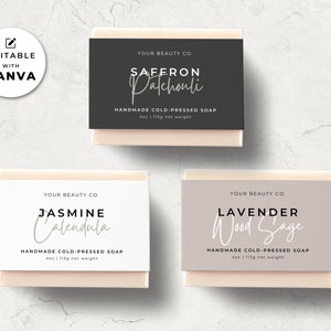 Editable Soap Bar Label Template Canva, Printable Soap Label Design, DIY Custom Soap Bar Wrapper, Soap Belly Band Sleeve, Soap Branding