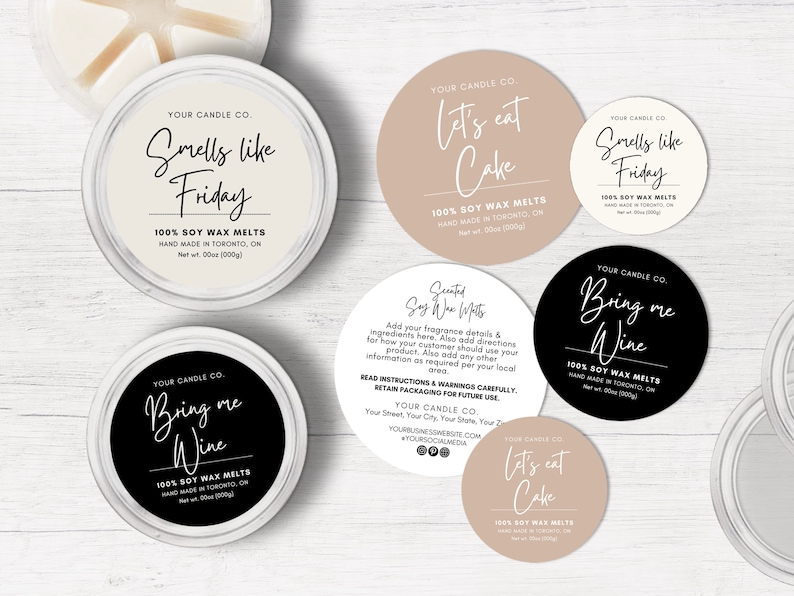 Round Wax Melt Label Template Canva, Editable Custom Wax Melt Label Design, Printable Funny Message Wax Tart Label Sticker DIY Template Ff image 2