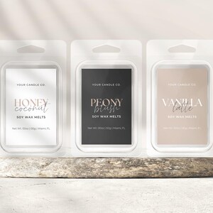 Wax Melt Label Template Editable in Canva, Custom Wax Melt Label Template, Printable DIY Wax Tart Label Design, Wax Melt Sticker Label  |Aa