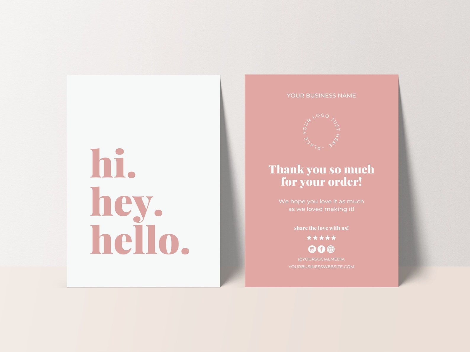 Editable Business Thank You Card Template Thank You for Your Etsy UK