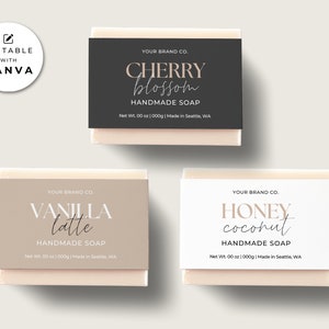 Editable Soap Label Template Canva, Soap Band Template, Soap Bar Labels Printable, Soap Labels Packaging, Handmade Soap Sleeve Wrapper Aa