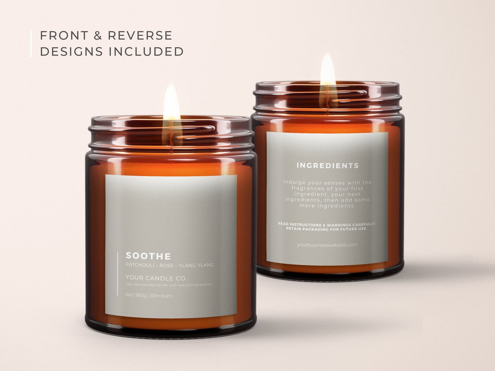 Printable Candle Label Template Modern Candle Label Design - Etsy